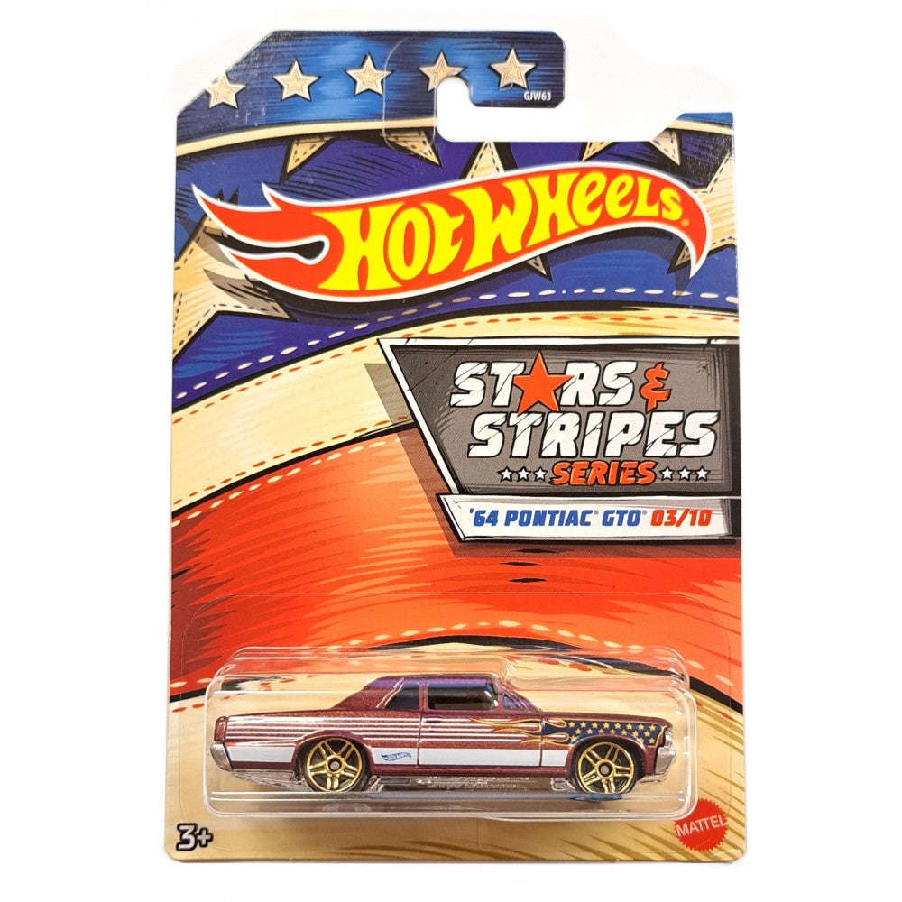 Toys N Tuck:Hot Wheels Stars and Stripes Series '64 Pontiac GTO 3/10,Hot Wheels