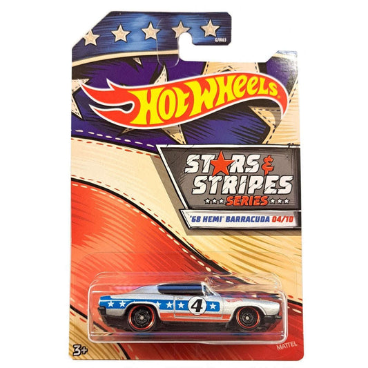 Toys N Tuck:Hot Wheels Stars and Stripes Series '68 Hemi Barracuda 4/10,Hot Wheels
