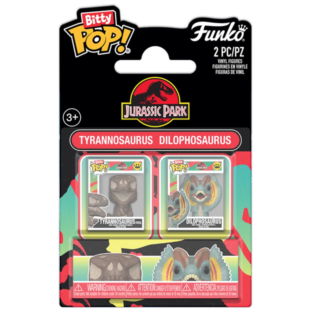 Bitty Pop! Jurassic Park 2 Pack - Tyrannosaurus Fossil and Dilophosaurus