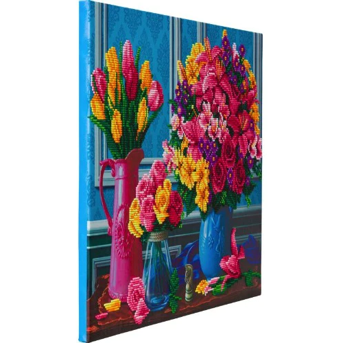 Toys N Tuck:Crystal Art Framed Canvas Kit - Beautiful Blooms,Crystal Art