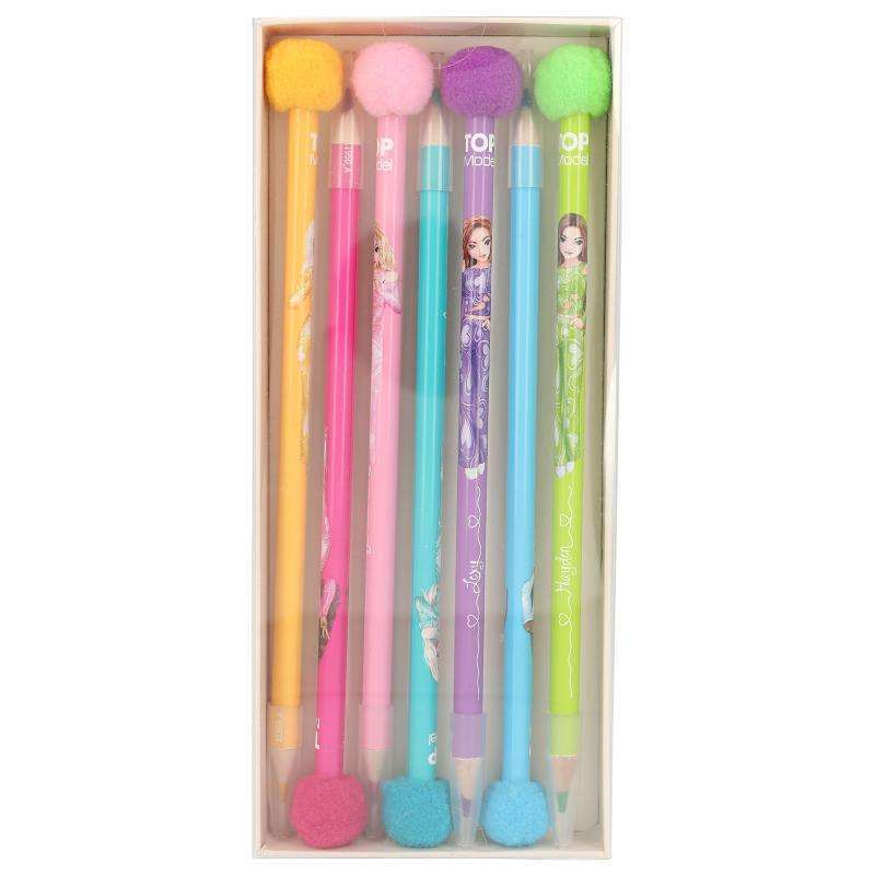 Toys N Tuck:Depesche Top Model PomPom Coloured Pencil Set,Top Model