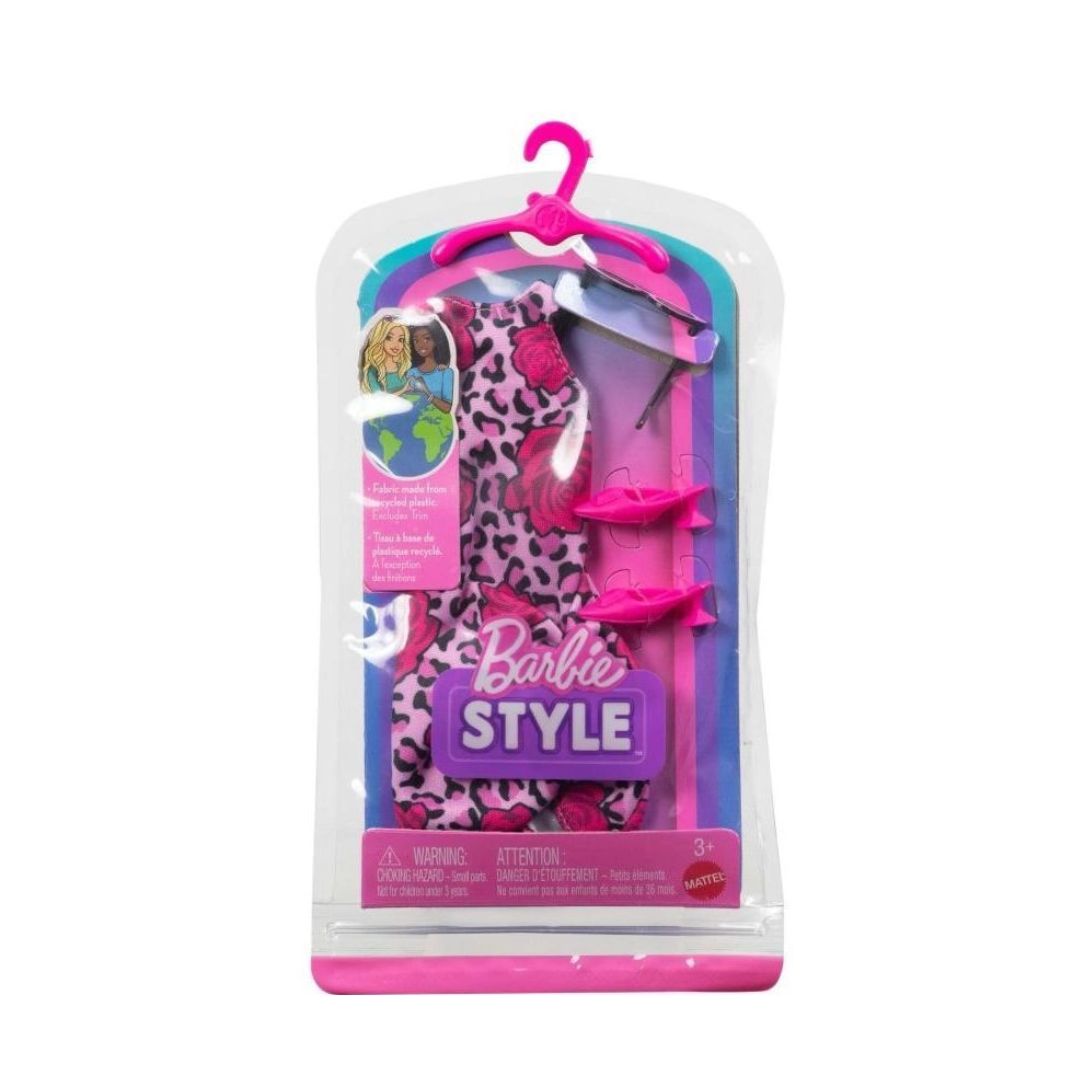 Barbie Style Fashion Pack - Pink Floral Dress With Pink Heels