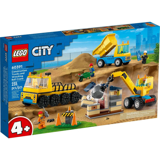 Toys N Tuck:Lego 60391 City Construction Trucks and Wrecking Ball Crane,Lego City