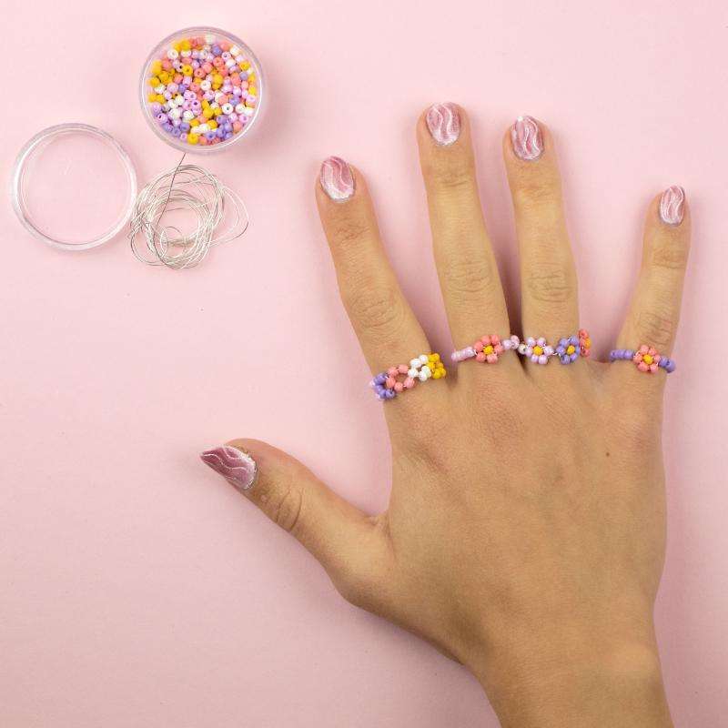 Toys N Tuck:Depesche Top Model DIY Ring Creation - Blue/Coral/White/Lilac/Pink,Top Model