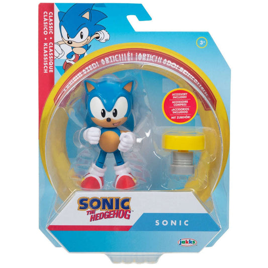 Toys N Tuck:Sonic The Hedgehog 4 Inch Figure - Classic Sonic with Spring,Sonic The Hedgehog