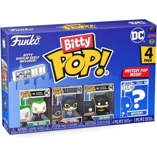 Toys N Tuck:Bitty Pop! DC 4 Pack - The Joker, Batgirl, Batman and Mystery Bitty,DC