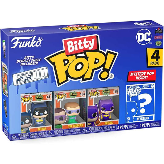 Toys N Tuck:Bitty Pop! DC 4 Pack - Batman, The Riddler, Batgirl and Mystery Bitty,DC