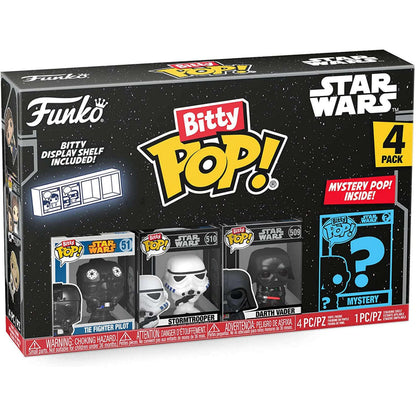 Toys N Tuck:Bitty Pop! Star Wars 4 Pack - Darth Vader, Stormtrooper, Tie Fighter Pilot and Mystery Bitty,Star Wars