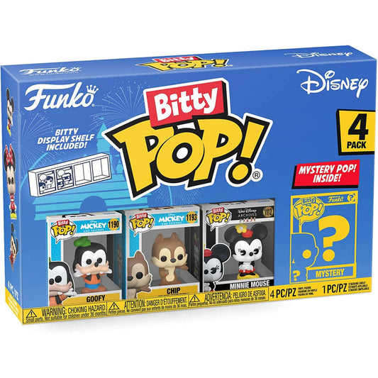 Toys N Tuck:Bitty Pop! Disney 4 Pack - Goofy, Chip, Minnie Mouse and Mystery Bitty,Disney