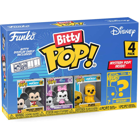 Toys N Tuck:Bitty Pop! Disney 4 Pack - Mickey Mouse, Minnie Mouse, Pluto and Mystery Bitty,Disney