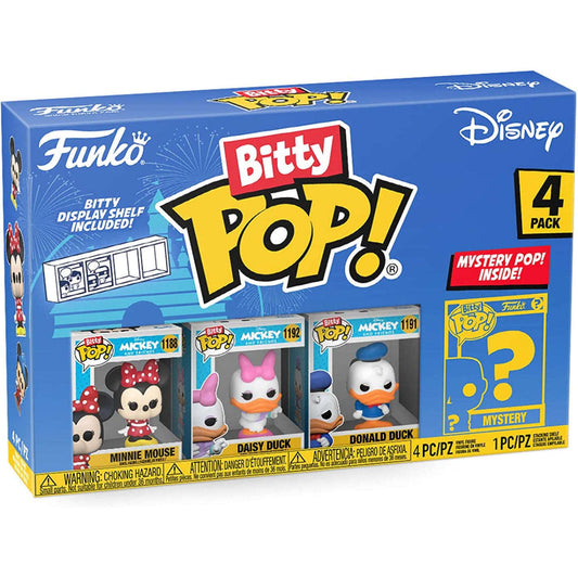 Toys N Tuck:Bitty Pop! Disney 4 Pack - Minnie Mouse, Daisy Duck, Donald Duck and Mystery Bitty,Disney