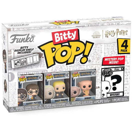 Toys N Tuck:Bitty Pop! Harry Potter 4 Pack - Harry Potter, Draco Malfoy, Dobby and Mystery Bitty,Harry Potter
