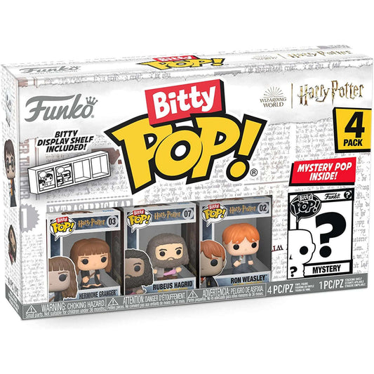 Toys N Tuck:Bitty Pop! Harry Potter 4 Pack - Hermione Granger, Rubeus Hagrid, Ron Weasley and Mystery Bitty,Harry Potter