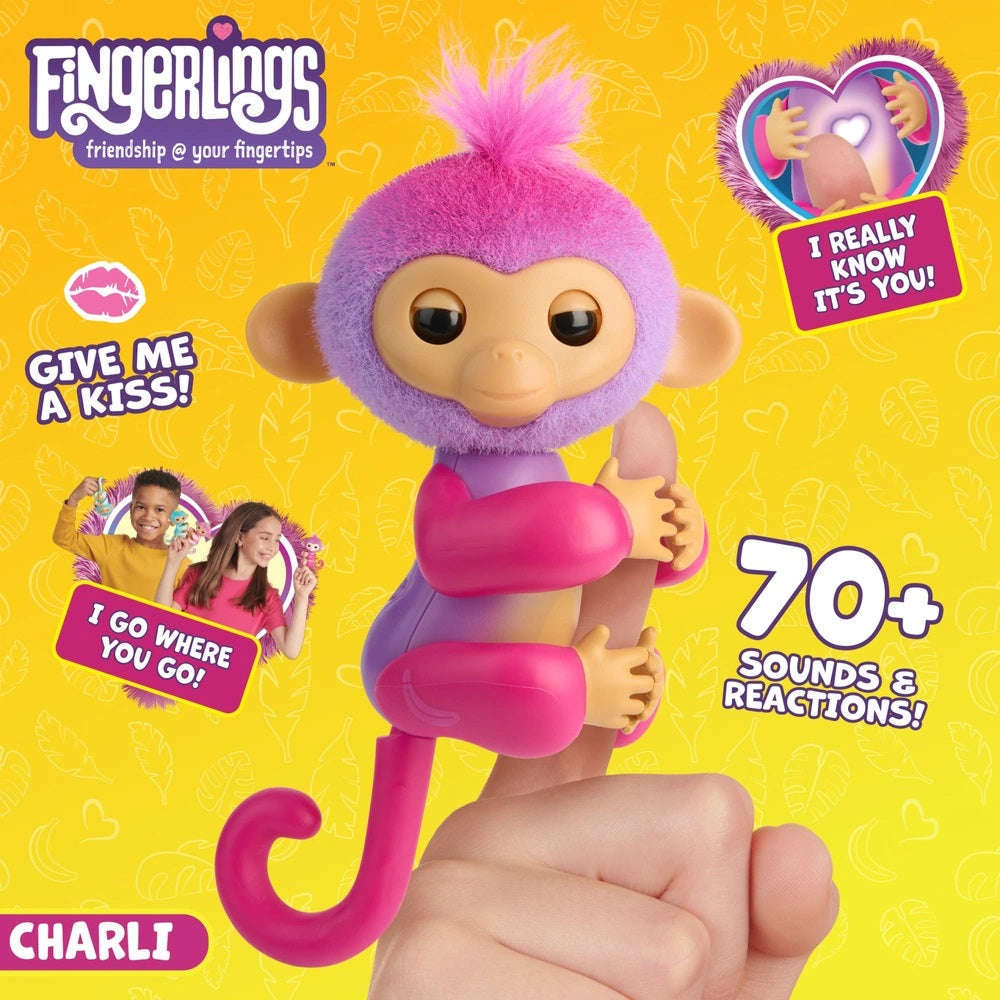 Toys N Tuck:Fingerlings Baby Monkey - Charli,Fingerlings
