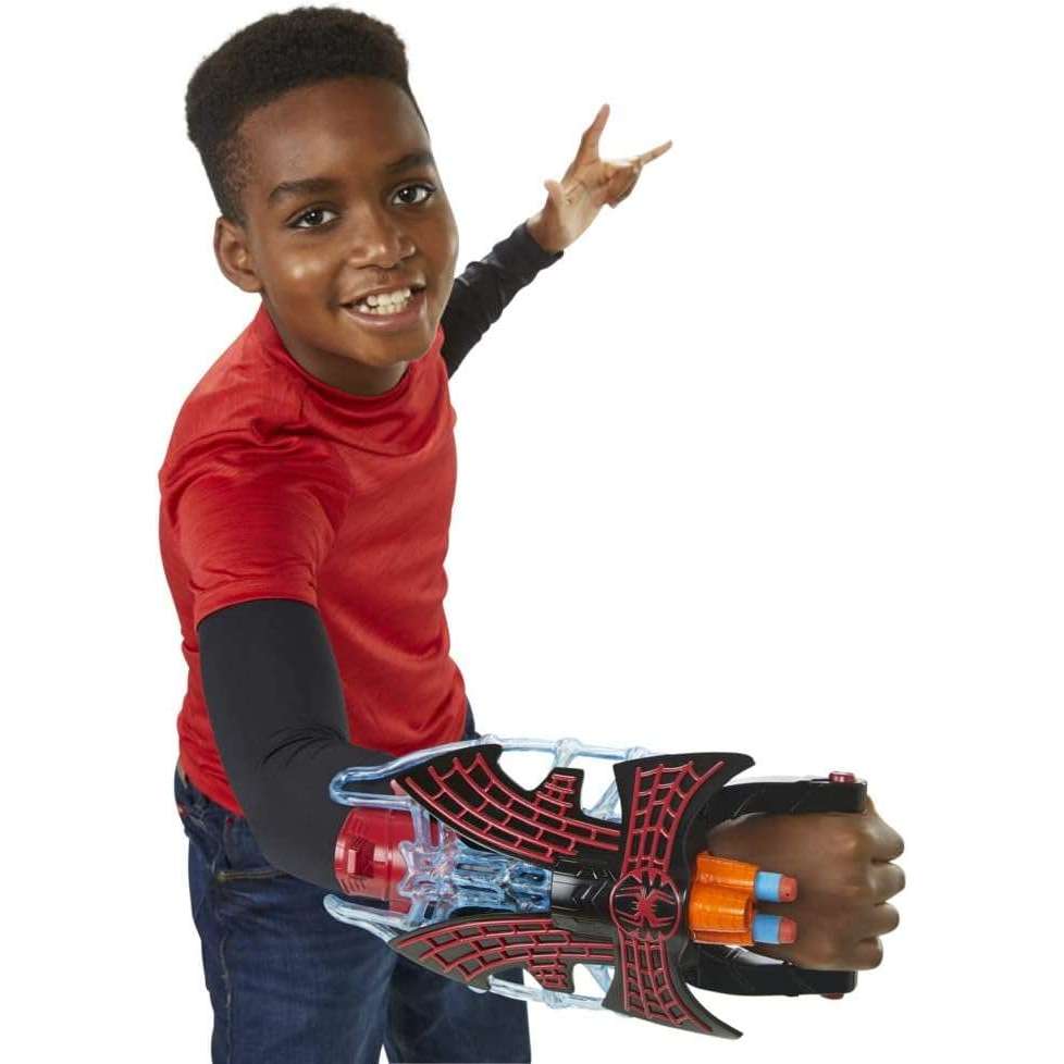 Toys N Tuck:Marvel Spider-Man Across the Spider-Verse Miles Morales Nerf Tri-Shot Blaster,Marvel