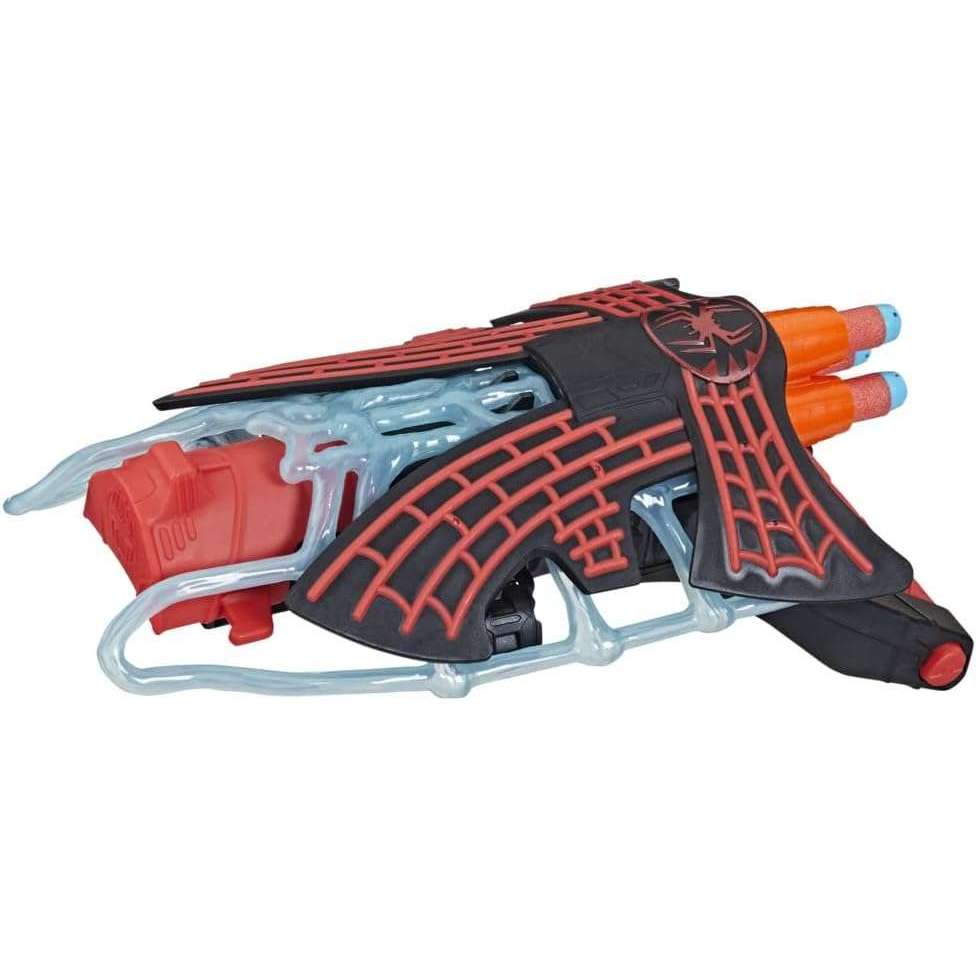 Toys N Tuck:Marvel Spider-Man Across the Spider-Verse Miles Morales Nerf Tri-Shot Blaster,Marvel