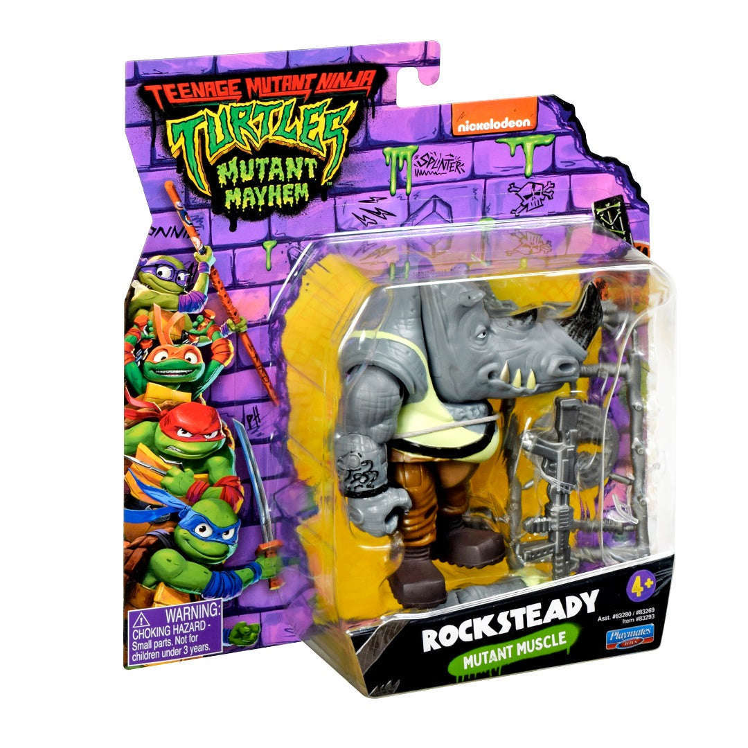 Toys N Tuck:Teenage Mutant Ninja Turtles Mutant Mayhem Action Figure - Rocksteady,Teenage Mutant Ninja Turtles