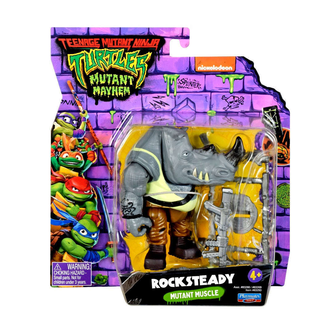Toys N Tuck:Teenage Mutant Ninja Turtles Mutant Mayhem Action Figure - Rocksteady,Teenage Mutant Ninja Turtles