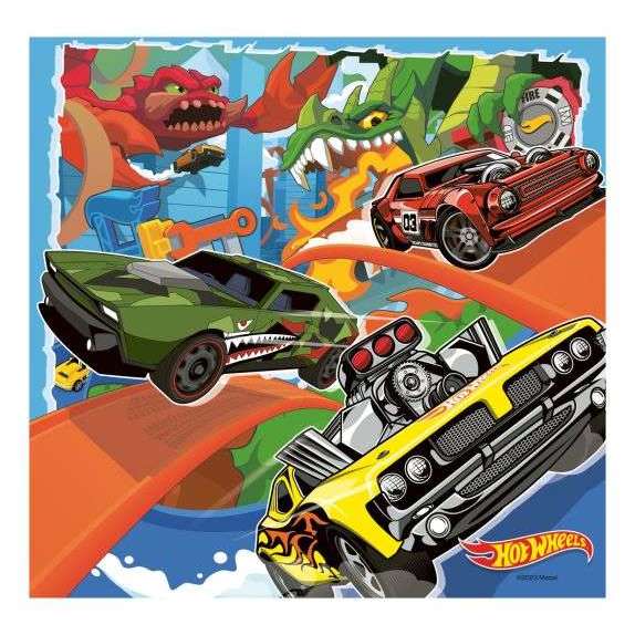 Toys N Tuck:Ravensburger 3 x 49pc Puzzles Hot Wheels,Hot Wheels