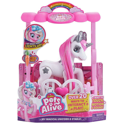Toys N Tuck:Pets Alive My Magical Unicorn & Stable (White),Pets Alive