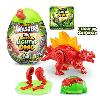 Toys N Tuck:Smashers Mini Jurassic Light Up Dino - Red Stegosaurus,Smashers