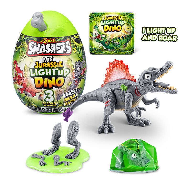Toys N Tuck:Smashers Mini Jurassic Light Up Dino - Grey Spinosaurus,Smashers