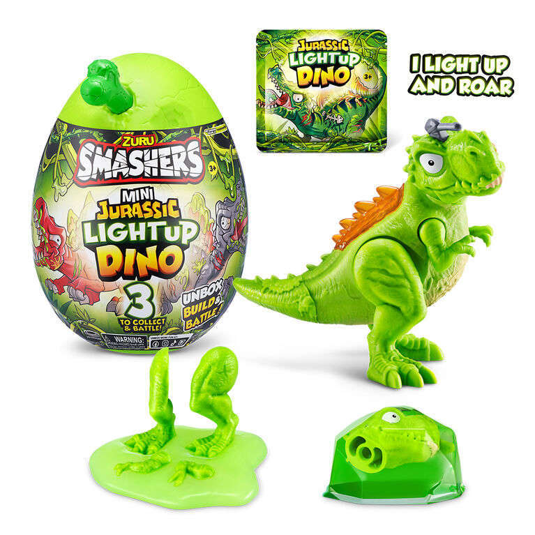 Toys N Tuck:Smashers Mini Jurassic Light Up Dino - Green T-Rex,Smashers