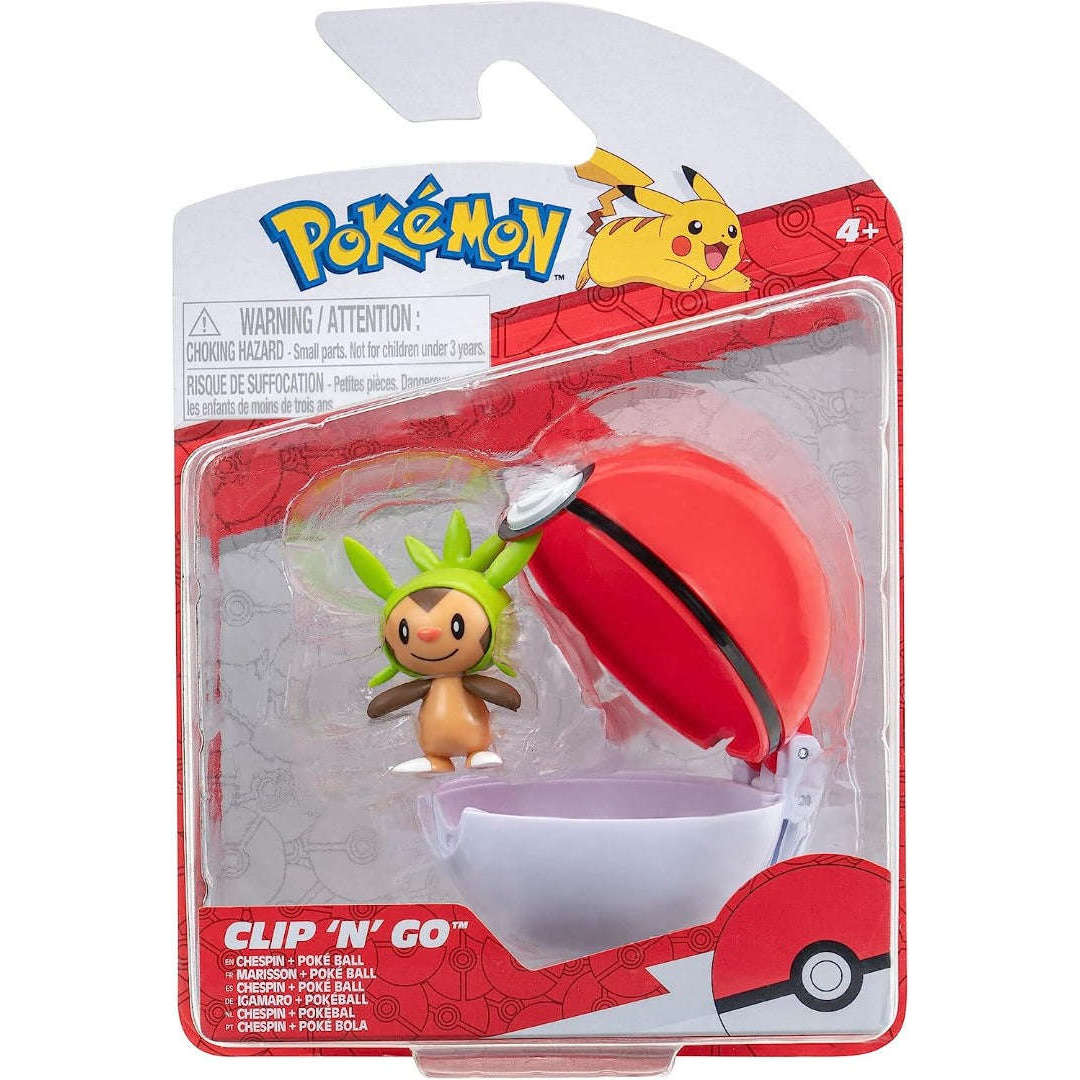 Toys N Tuck:Pokemon Clip 'N' Go - Chespin And Poke Ball,Pokemon