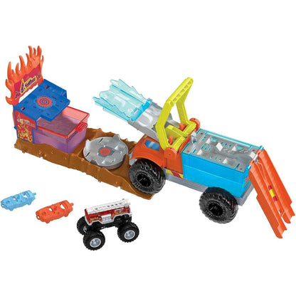 Toys N Tuck:Hot Wheels Monster Trucks Arena Smashers Color Shifters 5 Alarm Rescue,Hot Wheels