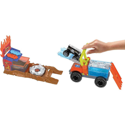 Toys N Tuck:Hot Wheels Monster Trucks Arena Smashers Color Shifters 5 Alarm Rescue,Hot Wheels