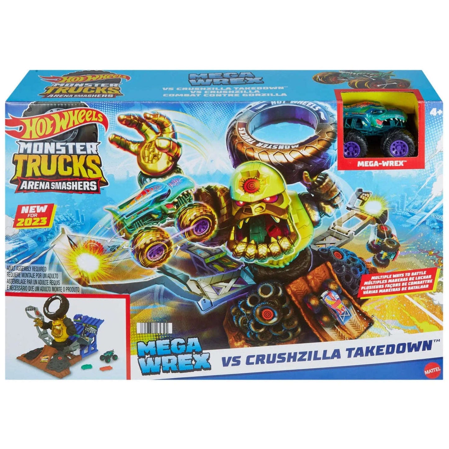 Toys N Tuck:Hot Wheels Monster Trucks Arena Smashers Mega Wrex Vs Crushzilla Takedown,Hot Wheels