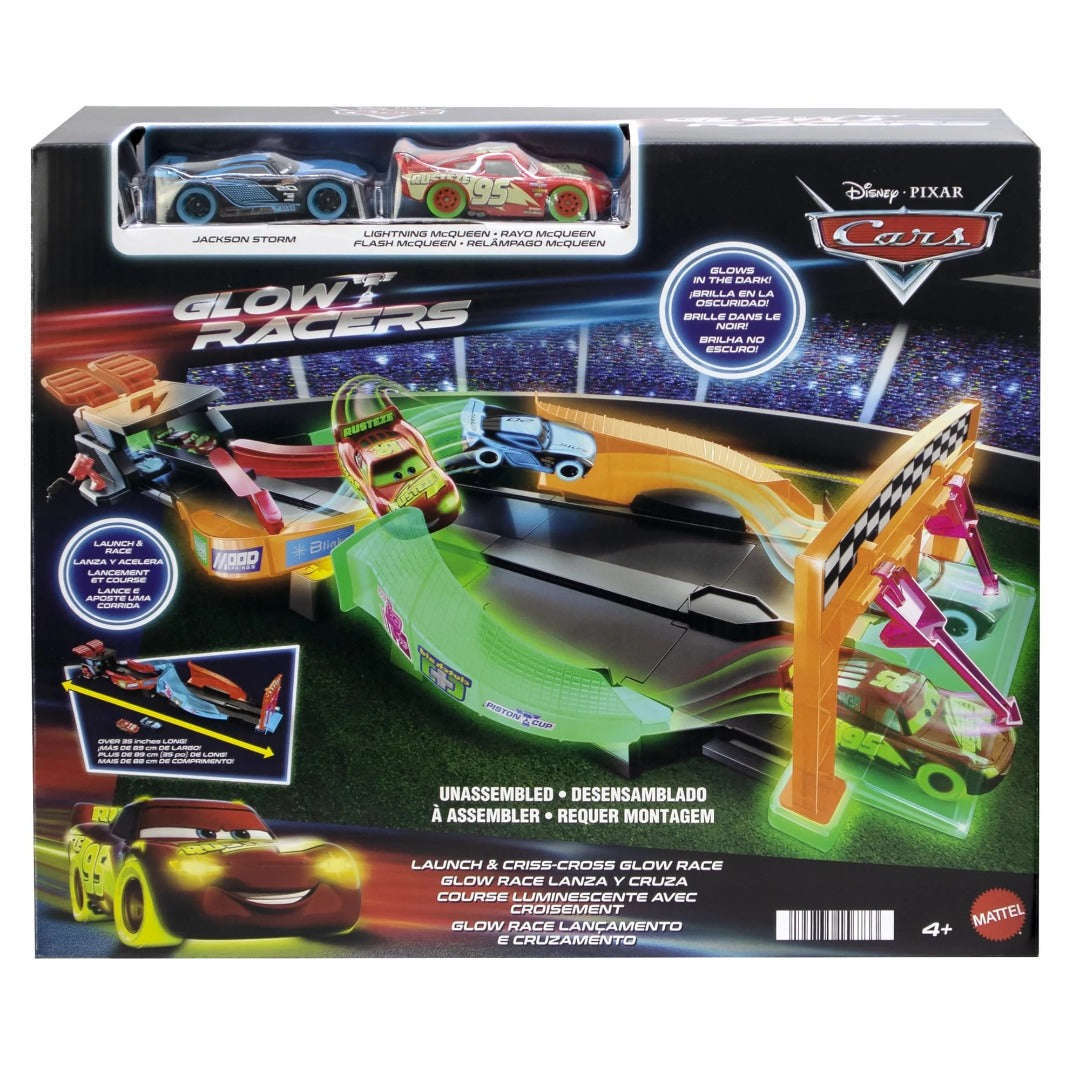 Toys N Tuck:Disney Pixar Cars Glow Racers Launch and Criss-Cross Glow Race Playset,Cars