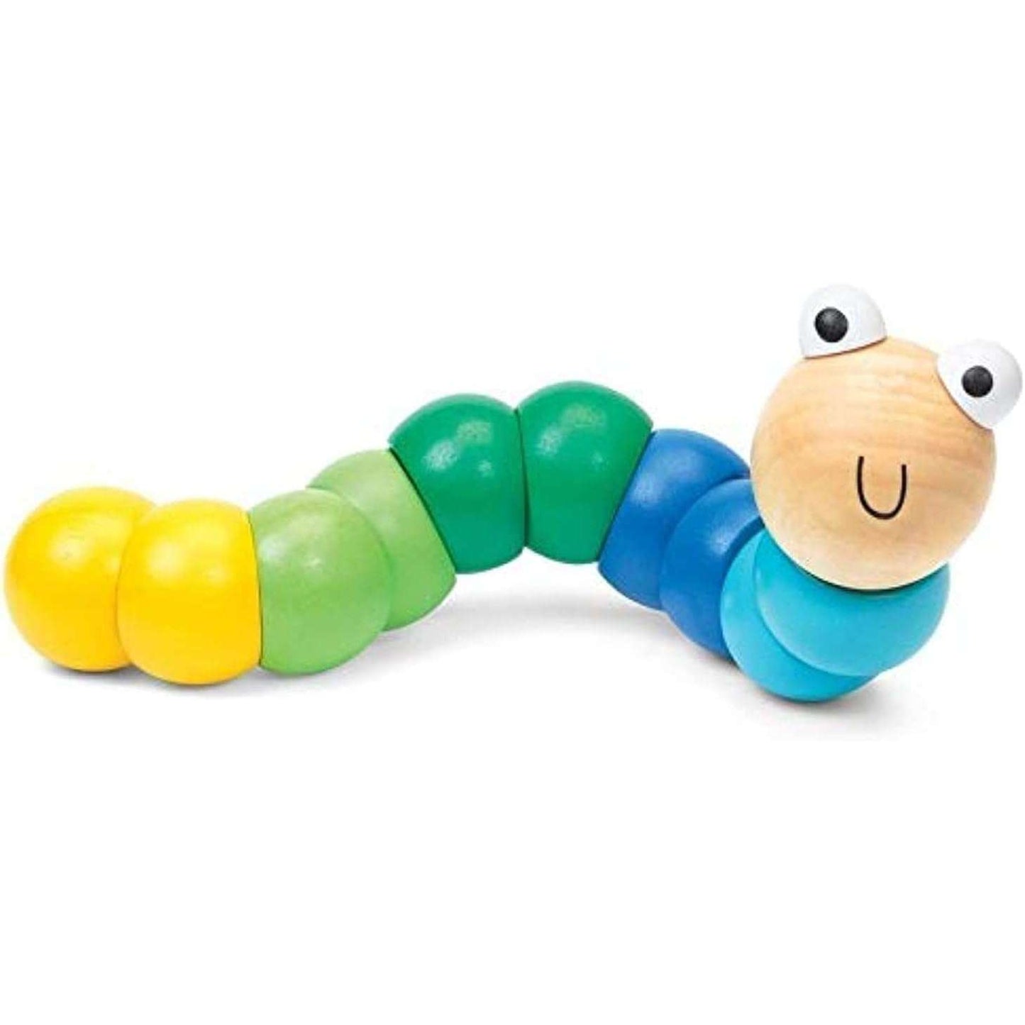 Toys N Tuck:Wooden Jointed Worms (Blue,Green,Yellow),Tobar