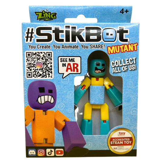 Stikbot - 2023 New Colors Dual Pack Solid Ice Blue+Solid Black Sparkle