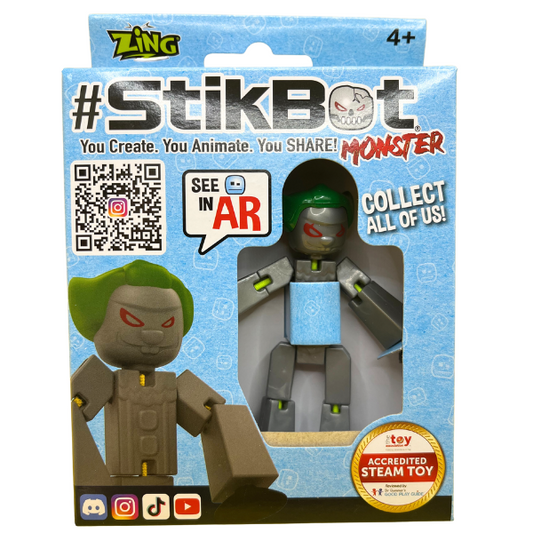 Toys N Tuck:Zing #Stikbot Single Pack - Monster,Stikbot