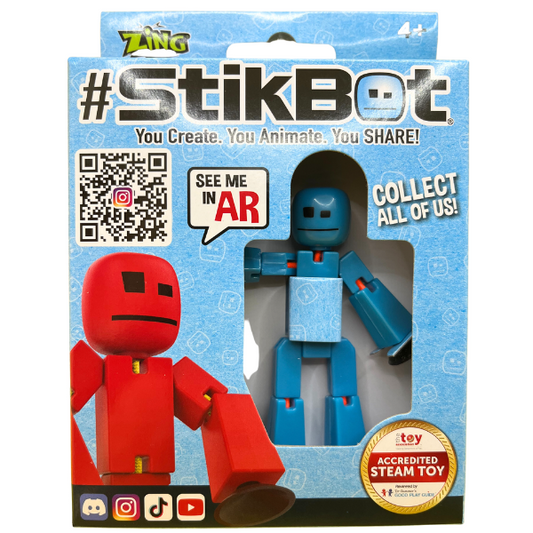 Toys N Tuck:Zing #Stikbot Single Pack - Blue,Stikbot