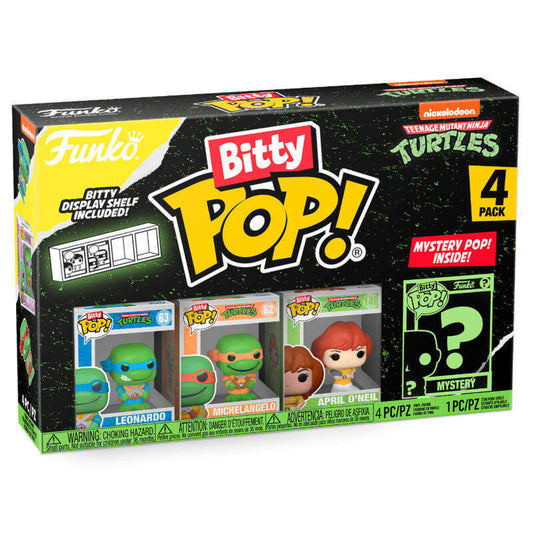 Toys N Tuck:Bitty Pop! TMNT 4 Pack - Leonardo,Michelangelo,April O'Neil and Mystery Bitty,Teenage Mutant Ninja Turtles