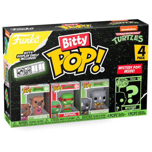 Toys N Tuck:Bitty Pop! TMNT 4 Pack - Splinter,Raphael,Rocksteady and Mystery Bitty,Teenage Mutant Ninja Turtles