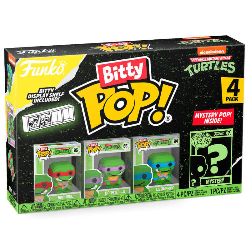 Toys N Tuck:Bitty Pop! TMNT 4 Pack - Raphael,Donatello,Leonardo and Mystery Bitty,Teenage Mutant Ninja Turtles
