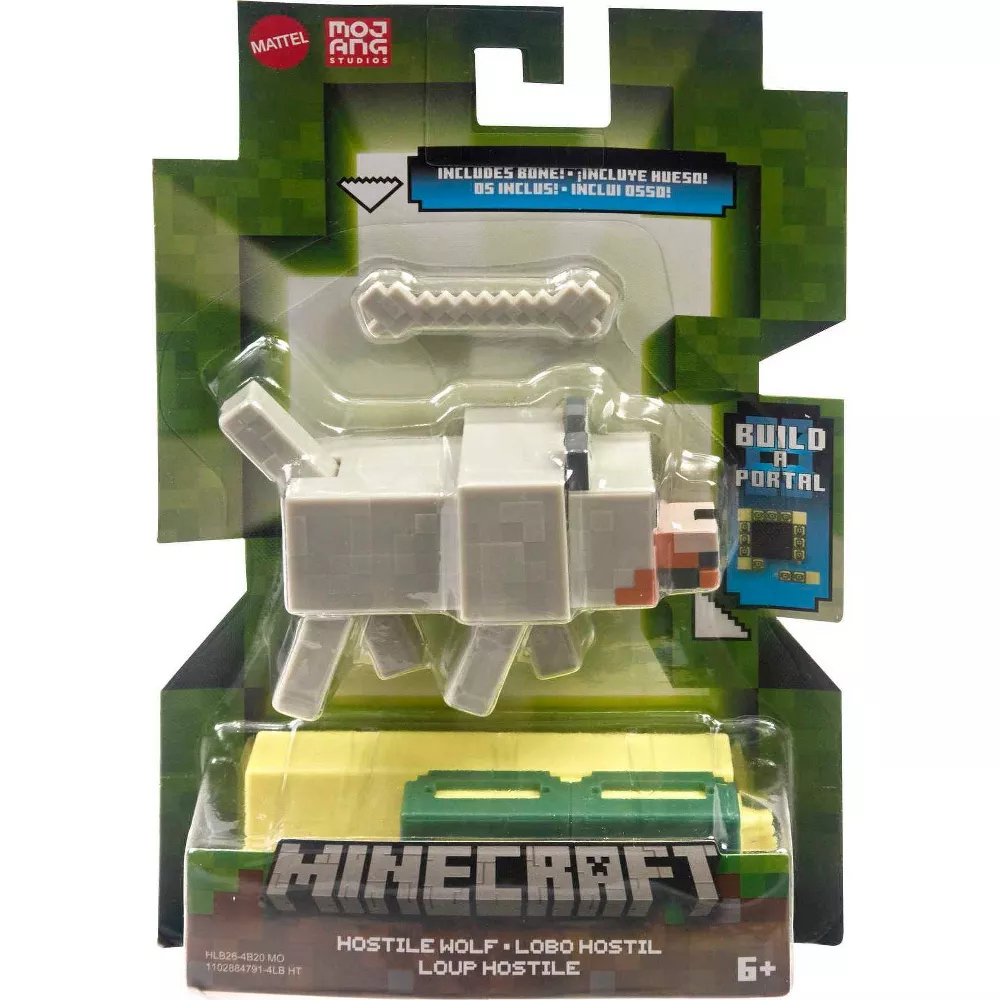 Toys N Tuck:Minecraft 3.25'' Figures - Hostile Wolf Build A Portal,Minecraft