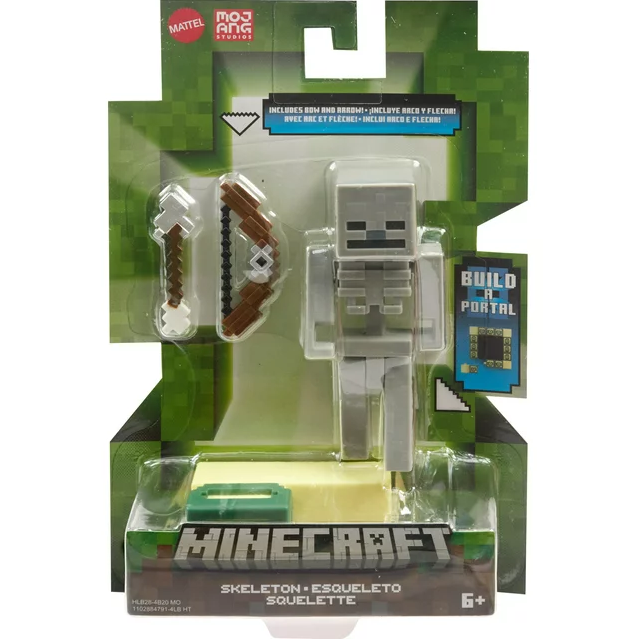 Toys N Tuck:Minecraft 3.25'' Figures - Skeleton Wolf Build A Portal,Minecraft