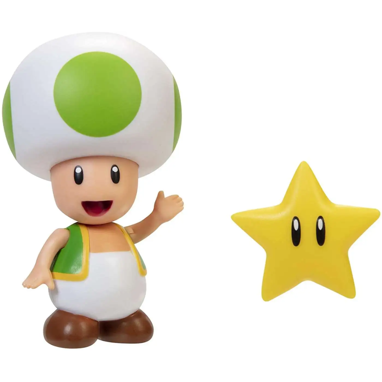 Toys N Tuck:Super Mario 4 Inch Figures - Green Toad With Super Star,Super Mario