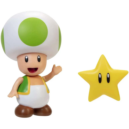 Toys N Tuck:Super Mario 4 Inch Figures - Green Toad With Super Star,Super Mario