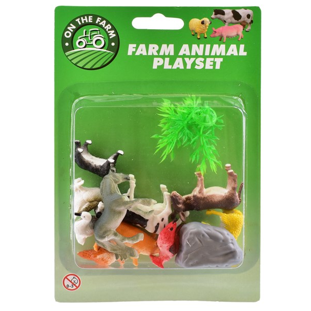 Toys N Tuck:12 Piece Farm Animal Playset,Kandy Toys