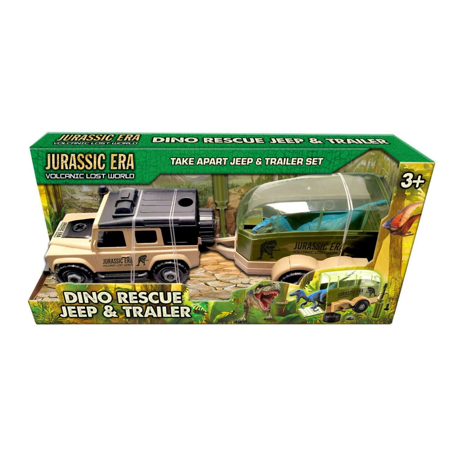 Toys N Tuck:Jurassic Era Dino Rescue Jeep & Trailer,Kandy Toys