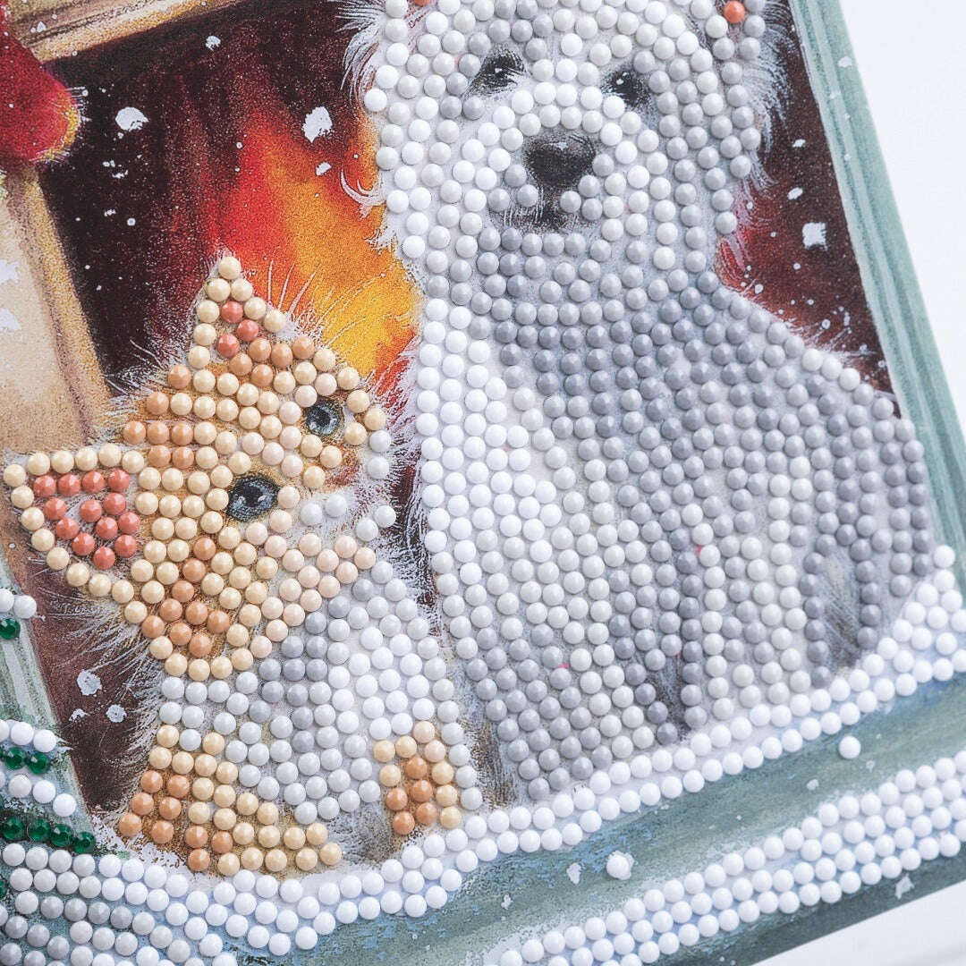 Toys N Tuck:Crystal Art Festive Card Kit - By The Window,Crystal Art