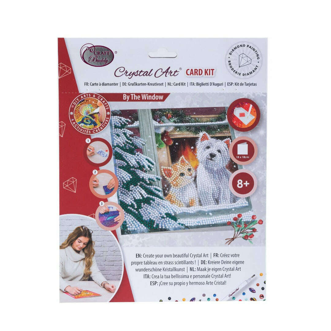 Toys N Tuck:Crystal Art Festive Card Kit - By The Window,Crystal Art