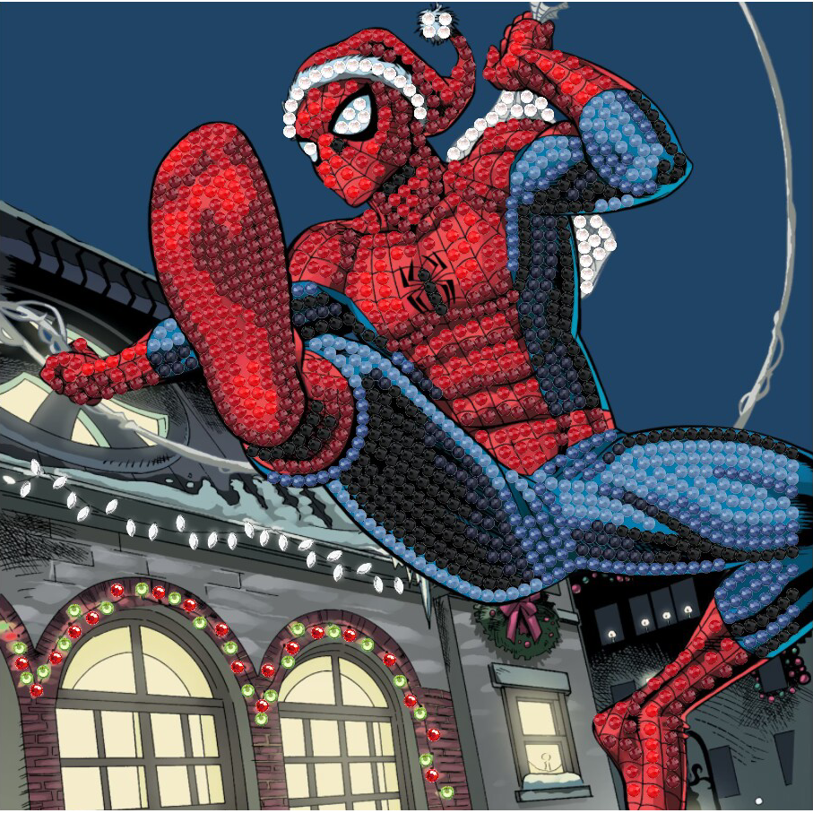 Toys N Tuck:Crystal Art Marvel Festive Card Kit - Christmas Spider-man,Crystal Art