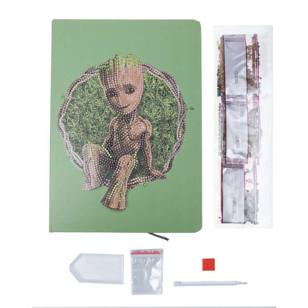 Toys N Tuck:Crystal Art Marvel Notebook Kit - Groot,Crystal Art