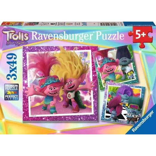 Toys N Tuck:Ravensburger 3 x 49pc Puzzles Trolls 3 Movie,Trolls